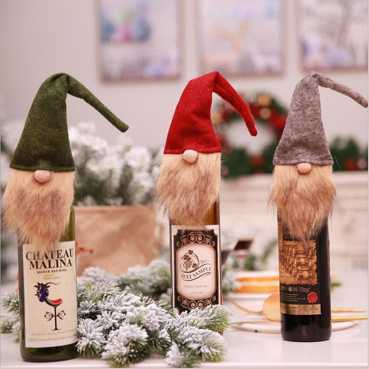 

Hot sale Wine Bottle Cover Faceless Old Man Doll Christmas Bag Decoration