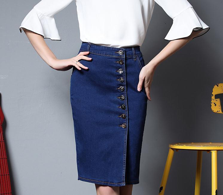 

Large Women Denim Padded Half-length Skirt Hip Package C5zc, Black