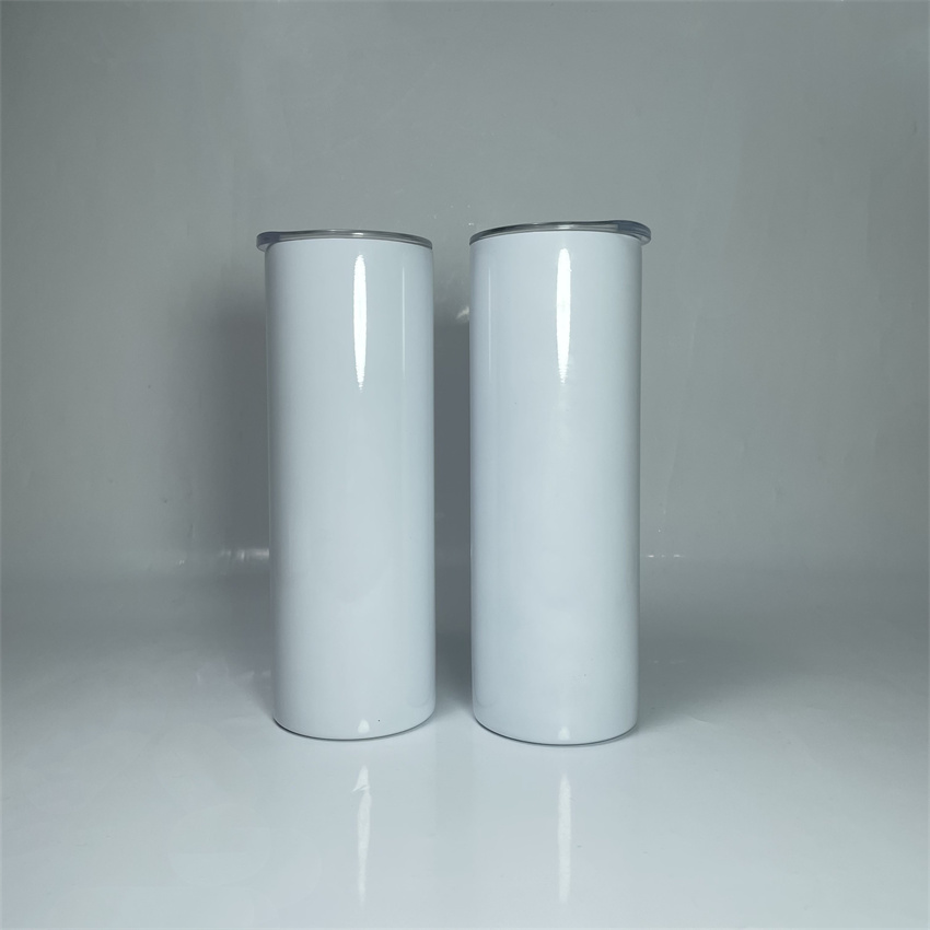 

Sublimation Blanks Straight Skinny Tumbler 20oz with Lid& Plastic Straw Insulated Stainless Steel Water Bottle DIY Hot Transfer Vacuum Sippy Cups B4