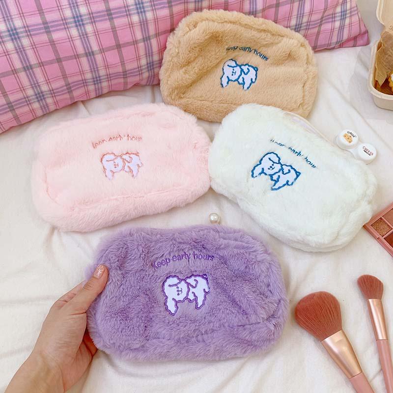 

Cute Dogs Plush Make Up Bags Women Travel Cosmetic Bag Makeup Case Zipper Handbag Organizer Storage Pouch Toiletry Wash Bag