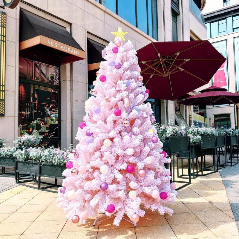 

Pink Christmas Tree lighted Christmas Tree 60cm 1.2/1.5/1.8/2.1 m decorations arbol de navidad choinka kerstboom1