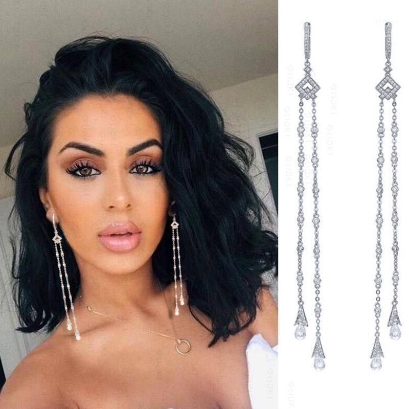 

GODKI 142mm Super Long Cross Tassel Drops Geometry Cubic Zirconia American Wedding Party Earring Fashion Jewelry for Women1