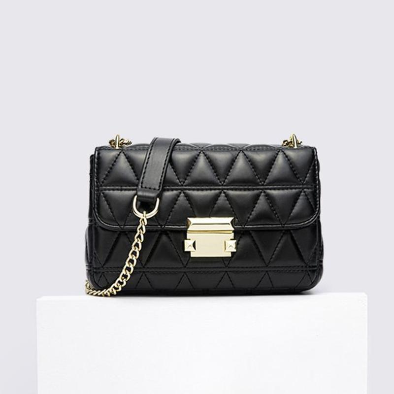 

Luxury Design Chain Bag Classic Embroidered Lock Small Square Bag Women's Fashion Handbag Black Purse