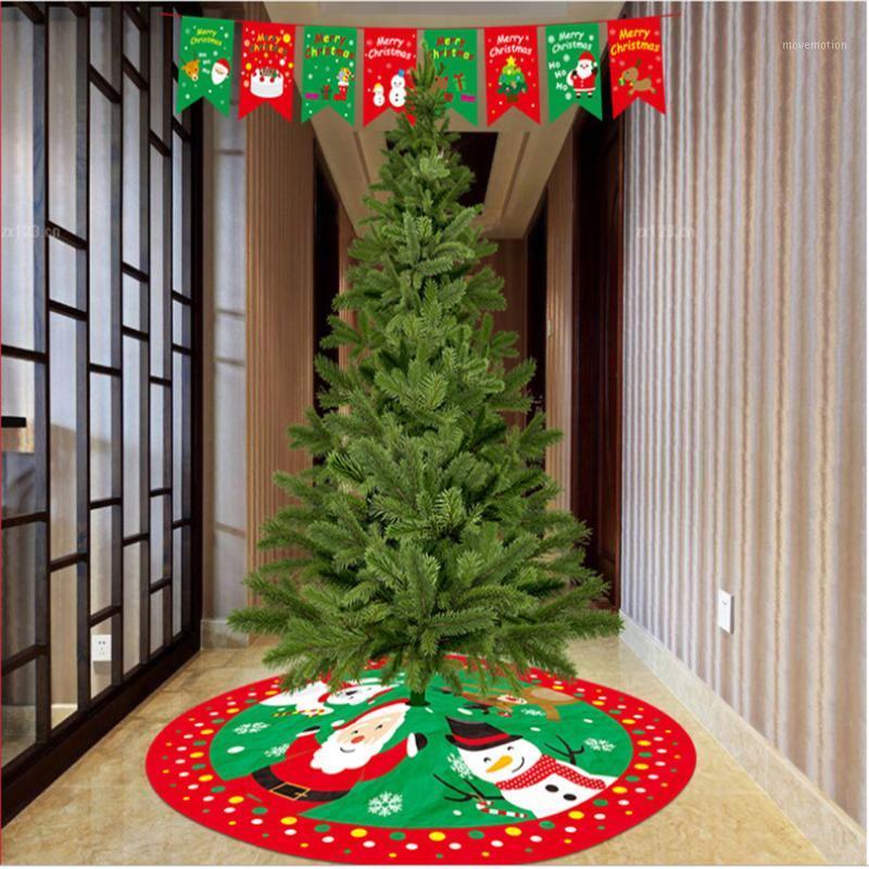 

1pc 84x84cm Cartoon Merry Christmas Tree Dress Skirt New Decoration Cute Old Man Snowman Deer Non-woven Fabric Red Lucky Decor1