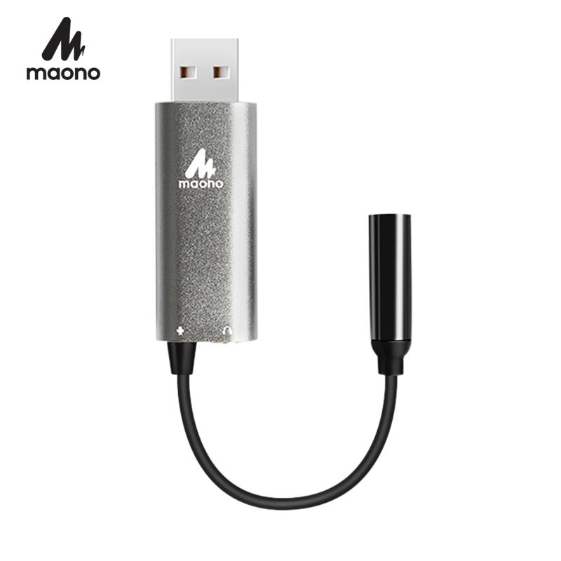

Original MAONO AU-AD304 USB Sound Card Adapter for Microphone Headphone Computer USB Audio Interface
