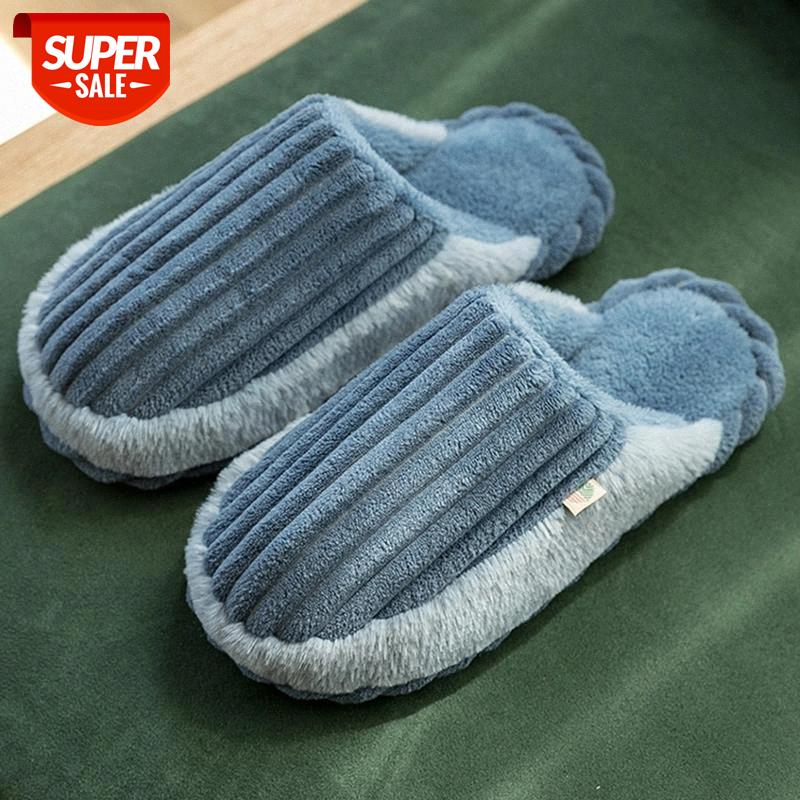 

Female Slippers Plush Coral Fleece Warm Slippers Stripe Home Mixed Colors Indoor Soft Casual Shoes Woman #uk7M, Army green