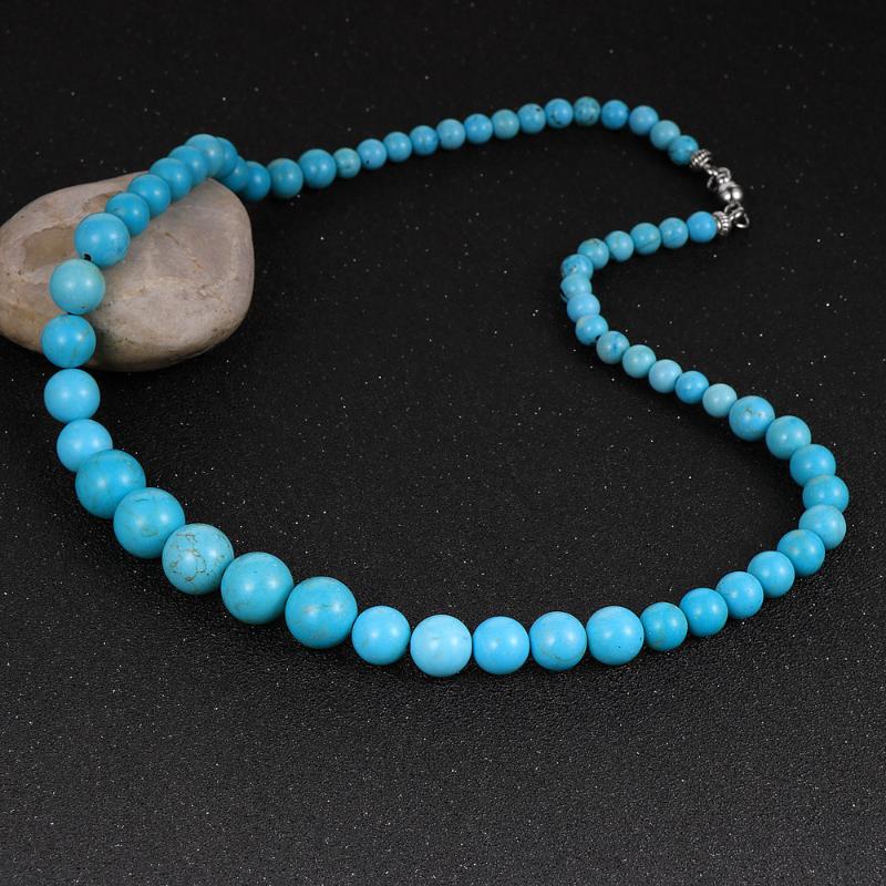 

6-12mm Natural Stone Beads Necklace For Men 18/20 Inch Round Hematite Tiger Eye Lava Stone Beaded Necklace Men Rosary Jewelry