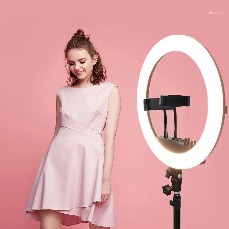 

14 inch LED Ring Light Bi-color 3200-5600K Photography Dimmable Ring Lamp With Carry bag & 2.1M Stand for Makeup live Broadcast1