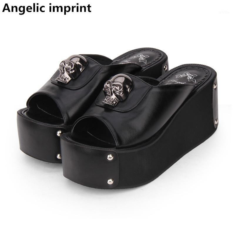 

Angelic imprint woman mori girl lolita cosplay shoes lady high heels wedges pumps women princess summer sandals 8cm 33-47 rivets1, Black
