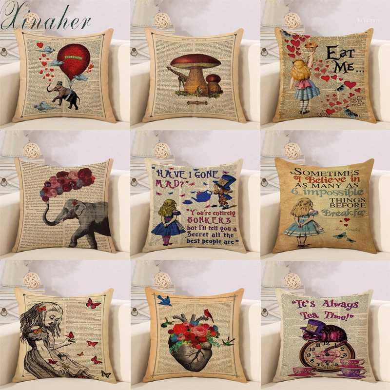 

2020 Pillow Case 45*45 Home Decor Cushion Cover Vintage newspaper series Throw Pillowcase Pillow Covers1
