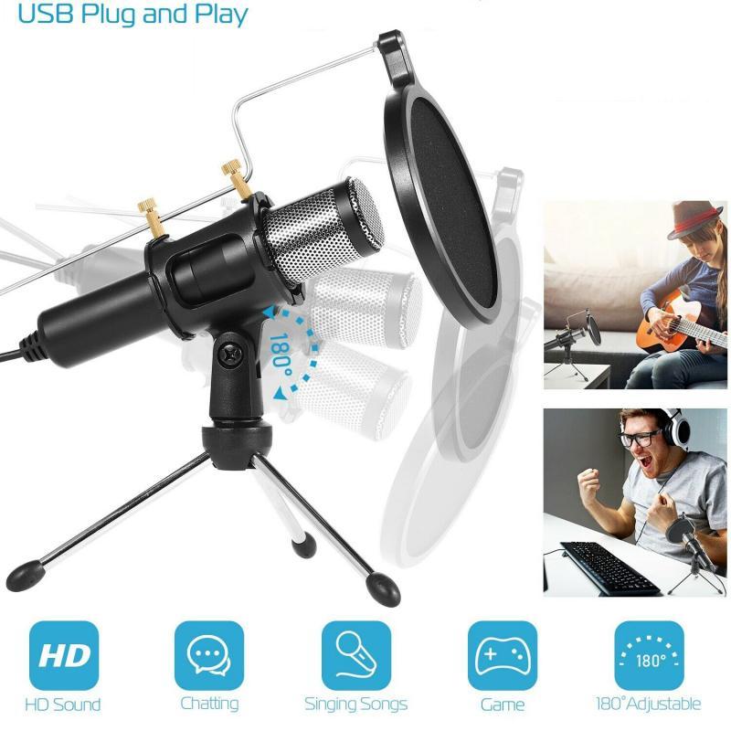 

USB Condenser Microphon w/Tripod Stand for Game Chat Studio Recording Laptop PC USB microphone condenser microphone computer mic