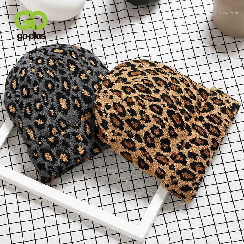 

GOPLUS Winter Black Pink Leopard Winter Knitted Hats Womans Chapeau Femme Boinas Para Mujer Sombreros De Mujer1, White