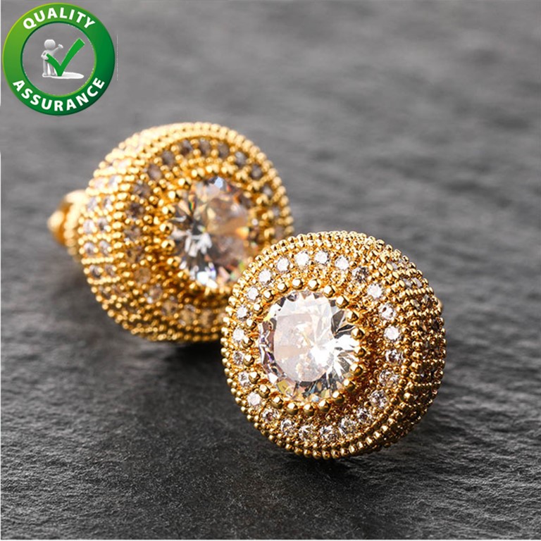 

Diamond Stud Earrings Hip Hop Bling Jewelry Men Women Luxuy Designer Earings Gold Silver Rose Iced Out Fashion Earring Christmas Accessories