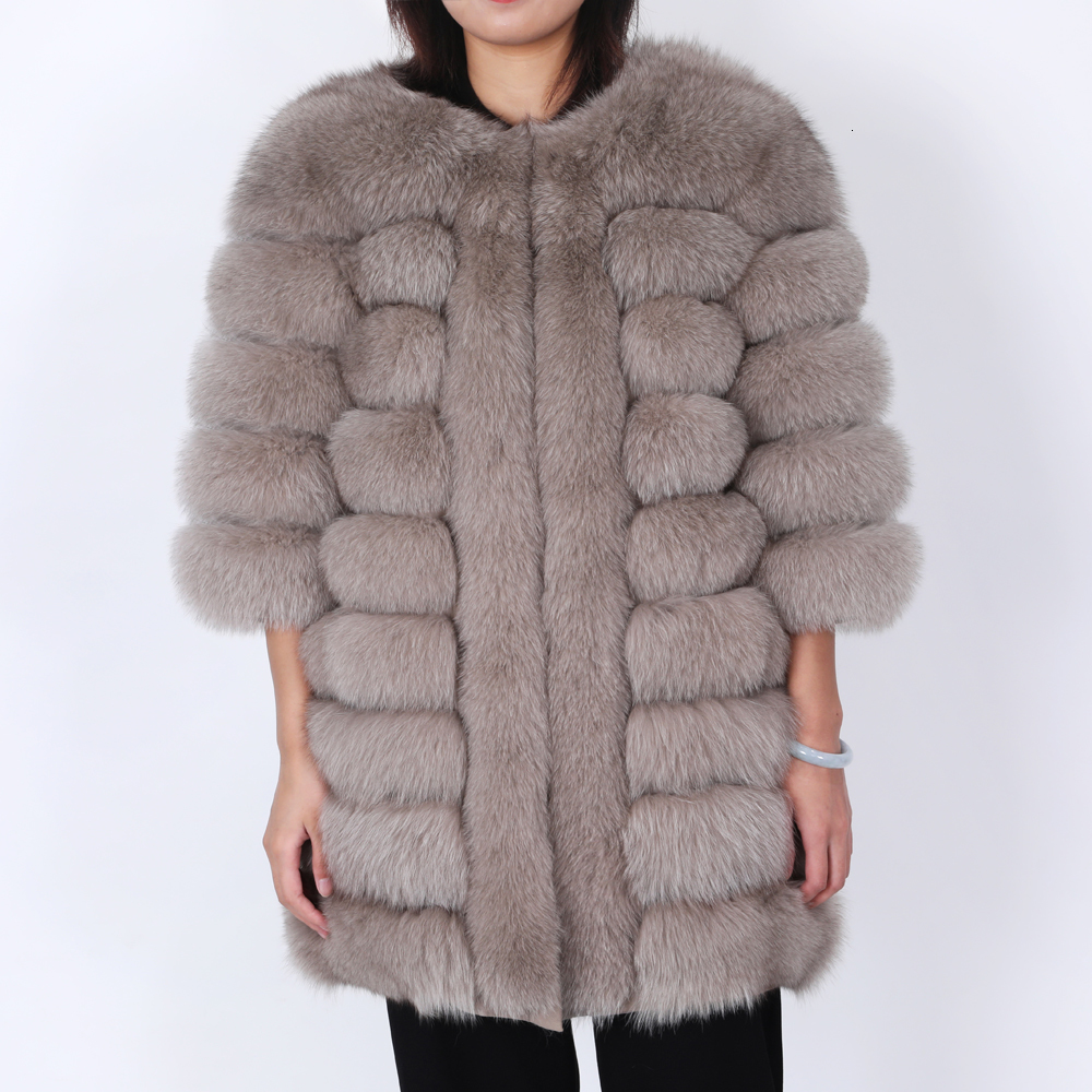 

2021 New Real Fur Coat 100% Natural High Quality Fox Skin Jacket Free Shipping Waistcoat WMXC, 01