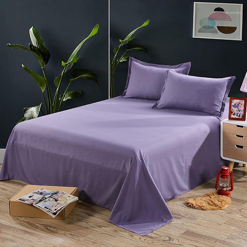 

Polyester Flat Sheet Single Double Plain Bed Cover Simple Solid Color Bed Linens 12 Color Home Textile Student Dormitory1