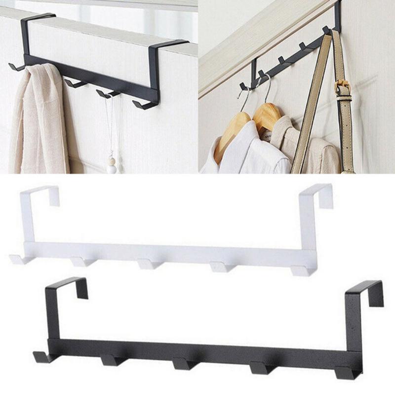 

Over The Door 5 Hooks Home Bathroom Organizer Rack Clothes Coat Hat Towel Hanger Housekeeping Organizers Hooks Up Iron Metal