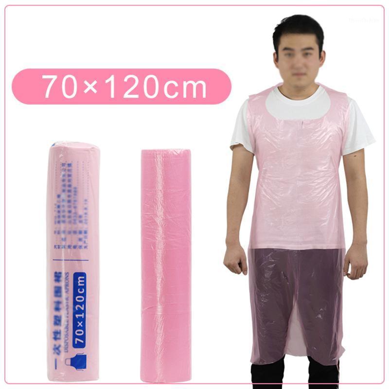 

1 Roll Of 100pcs PE Kitchen Disposable Plastic Aprons Waterproof Painting Apron Sleeveless M/l Size Optional1