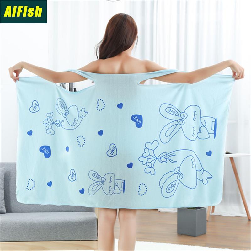 

Wear-Resistant Bath Towel Microfiber Towel Soft Absorbent Sling Bath Skirt Tube Top Sexy Female Beach Swimming Bathrobe 6, Blue 03