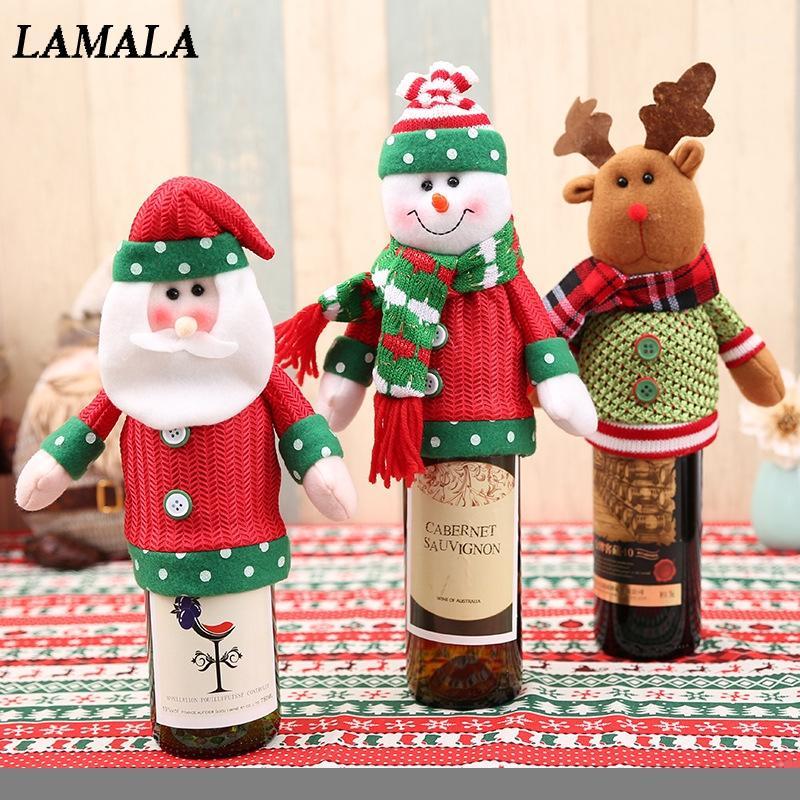 

Santa Claus Snowman Wine Bottle Cover Christmas Decoration For Home Dinner Xmas Table Decor Gifts1