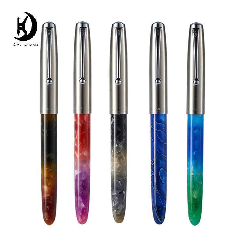 

2020 Retro wooden Brand Pen 51A acrylic flower pear black sandalwood transparent business Luxury Pen student calligraphy Hot Sale pen, As picture show