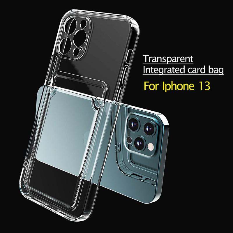 

Transparent card pocket case clear phone cases For Iphone 13 11 12 Pro Max XS XR x 8 7 samsung Note 20 plus Ultra HD soft shockproof and wat