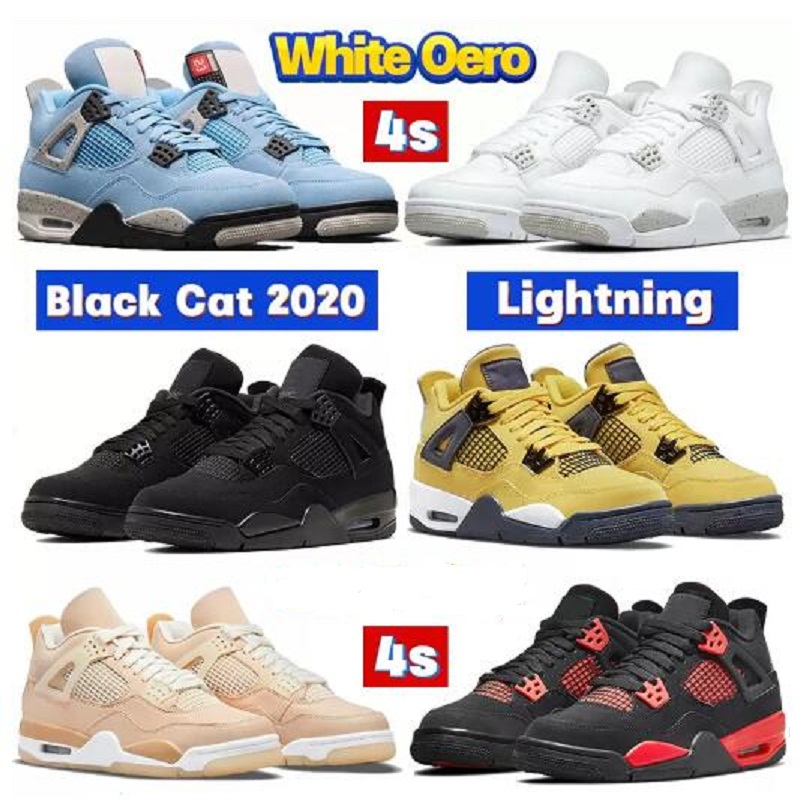 

4 basketball shoes For Men Women Jumpman 4s Shimmer White Oreo University Blue Wild Things Noir Black Cat Fire Red Thunder Taupe Haze IV Designer Sneakers Trainers, # 4