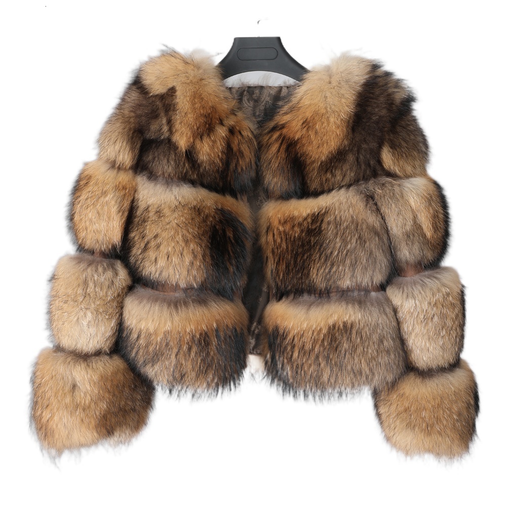 

2021 New Genuine Women's Short Hot Section Thick Fox Skin Thin Female Leather Jacket FPFL, Short vest-2