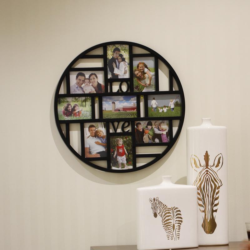 

New 9 Photo Frame Combination Home Design Wedding Photo Frame Wall Decoration Wooden Picture White Black