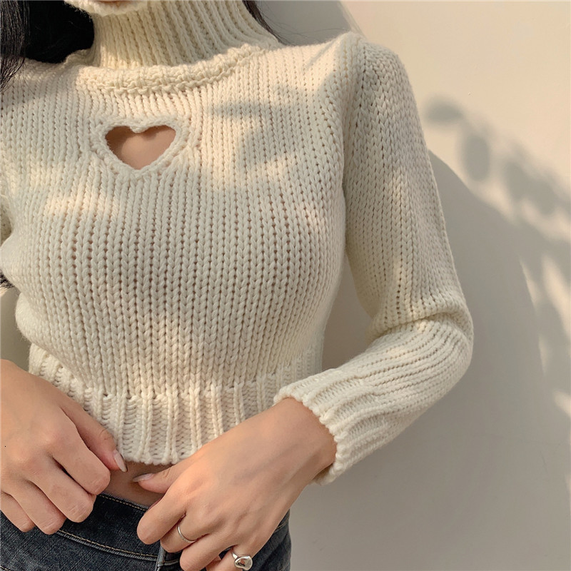 

2021 Autumn High-collar Sweaters for Women Fashion Sleeve Solid Hot Female Pullovers Thicken Mesh Tops O8ze, Black