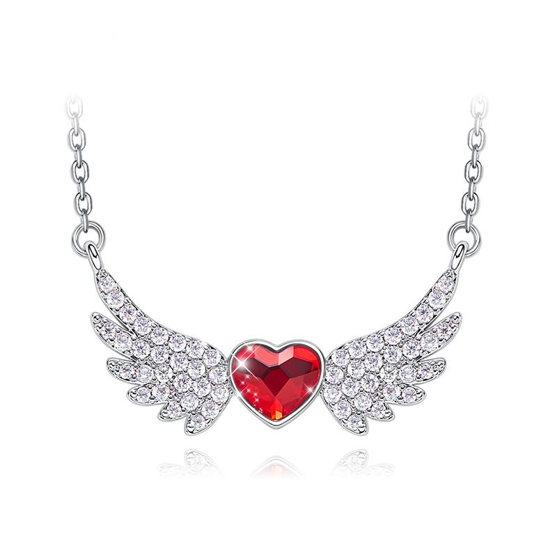 

Red Heart Jewelry Angel Necklace Crystal Pendant Birthday Gift For Necklace Women