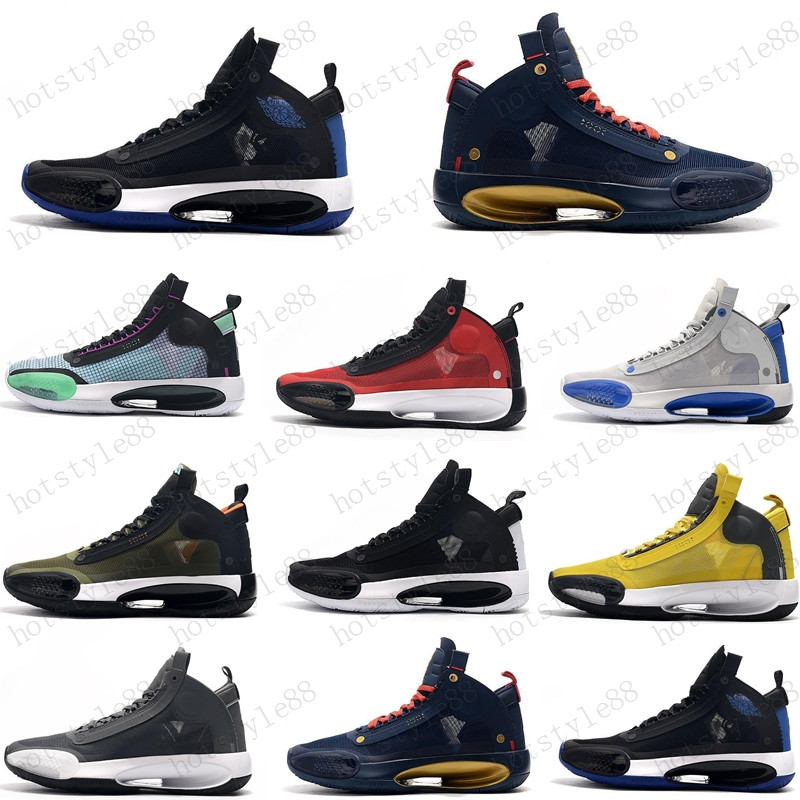 

hot arrival 34 34s jumpman basketball shoes CNY black royal infrared 23 tour yellow cool grey eclipse sport outdoor men Sneakers, Box
