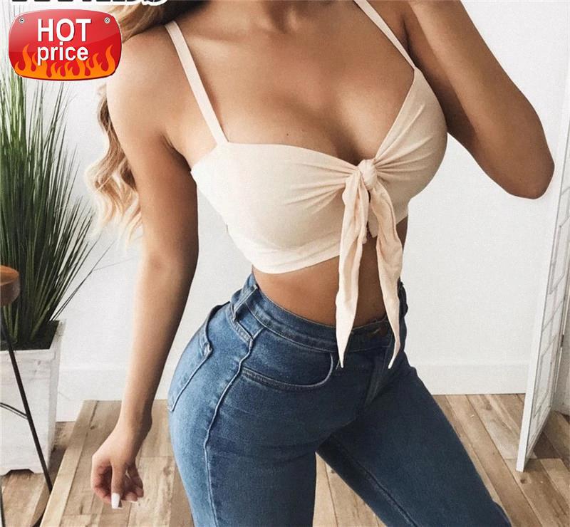 

New Hot Women's Strappy Skinny Bodycon Bandage Lace Up Sexy Clubwear Tank Crop Tops Sleeveless Summer Cami Bustier Vest #oe7p, White