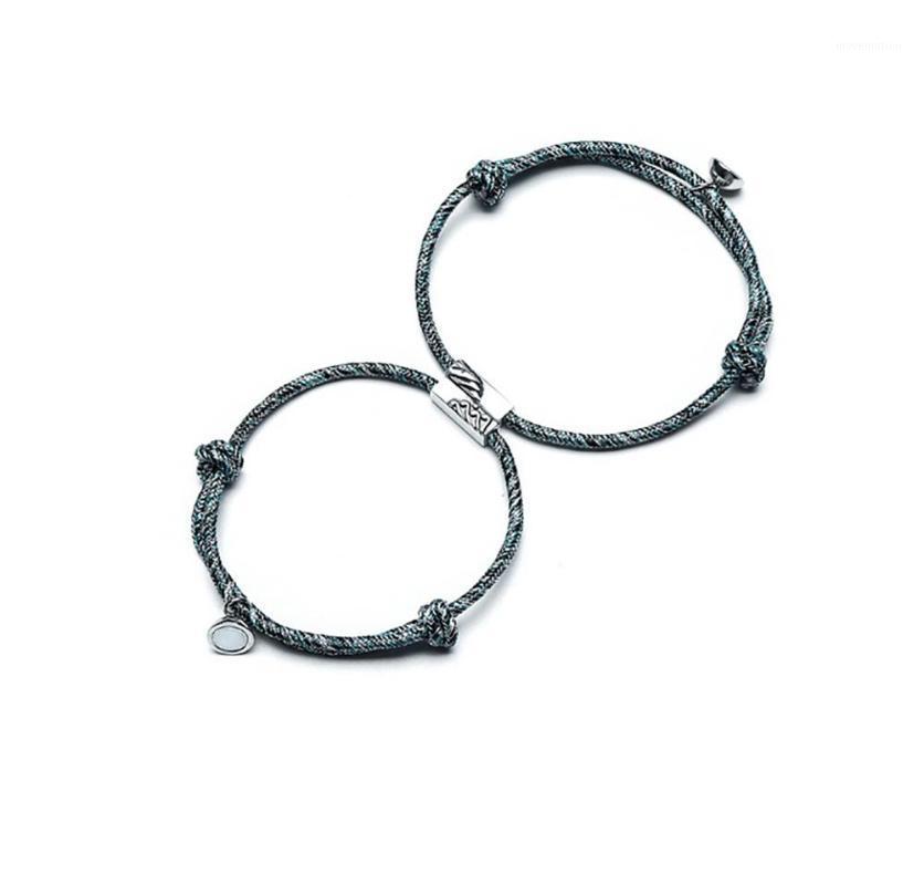 

KESOCORAY 2PCS Magnetic Mutual Attraction Couple Bracelet Adjustable Handmade Vows of Eternal Braided Rope Jewelry Gift for Love1