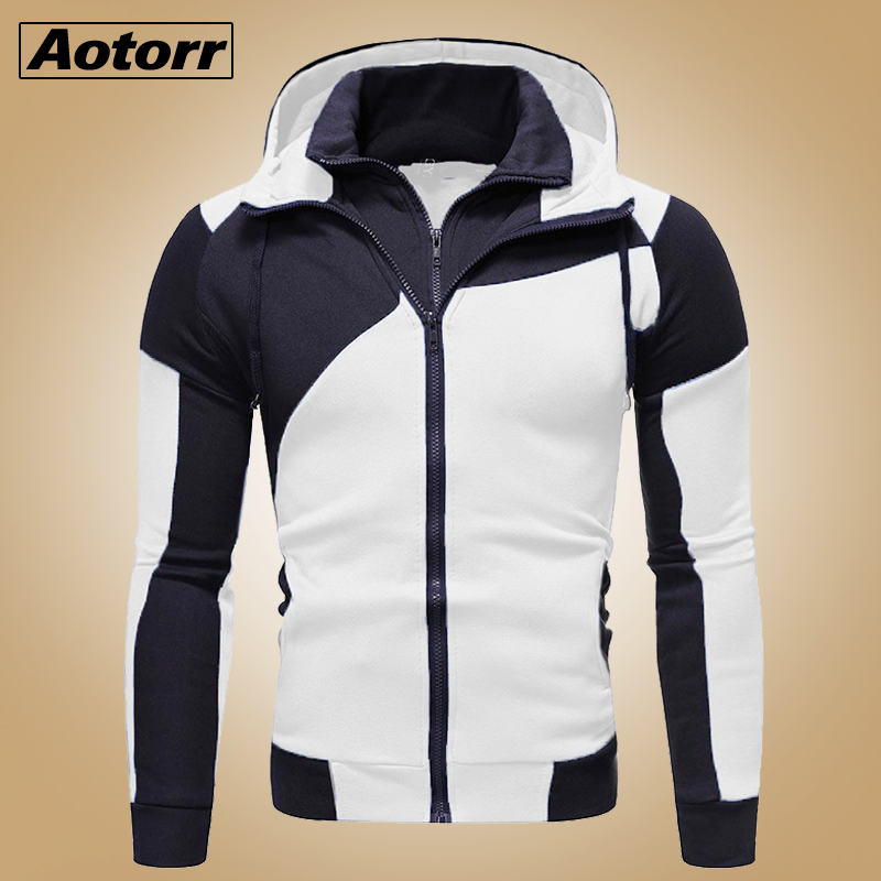 

New Hoodie Men 2020 Spring Casual Solid Long Sleeve Mens Hoodies Sweatshirts Slim Zipper Sweatshirt Men Hooded, Cc182 white