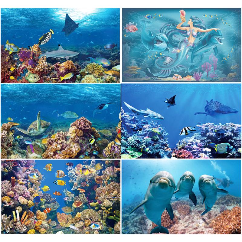 

Aquarium Landscape Sticker Poster Fish Tank 3D Background Stickers 3D Background Sticker Marine Aquarium Decor