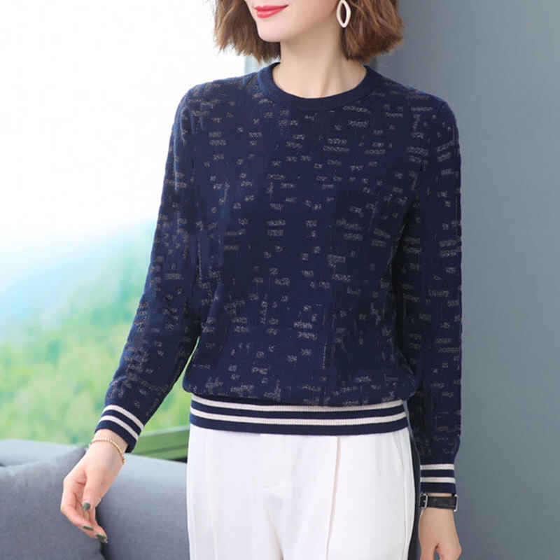 

Core-spun yarn low-neck bright silk sweater women loose short fall/winter 2020 new women's long-sleeved knitted bottoming shirt, 03