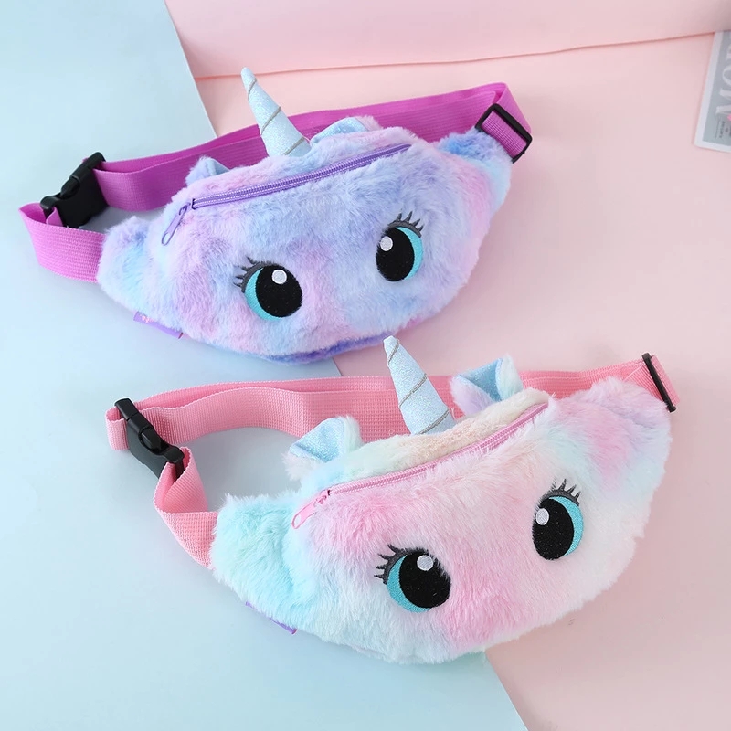 

Plush Toys Belt Gradient Color Chest Bag Travel Bag