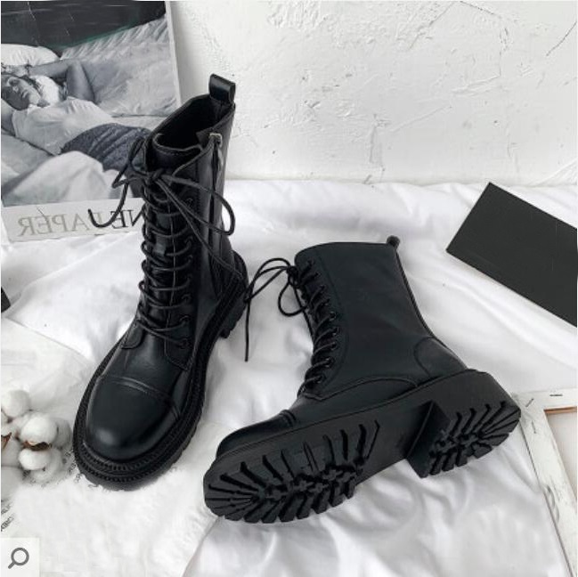 

Women Boots Chaussures Triple Black Platform Shoes Lady Womens Boot Lace-up Heels Leather Shoe Trainers Sports Sneakers 08, 1 35-40