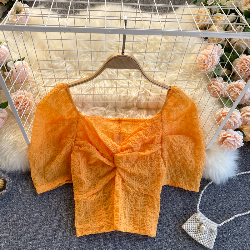 

2021 New Singiny women sweater fashion take off in solid sleeves thin summer elegant chic streetwear short tops 35BQ, Purple