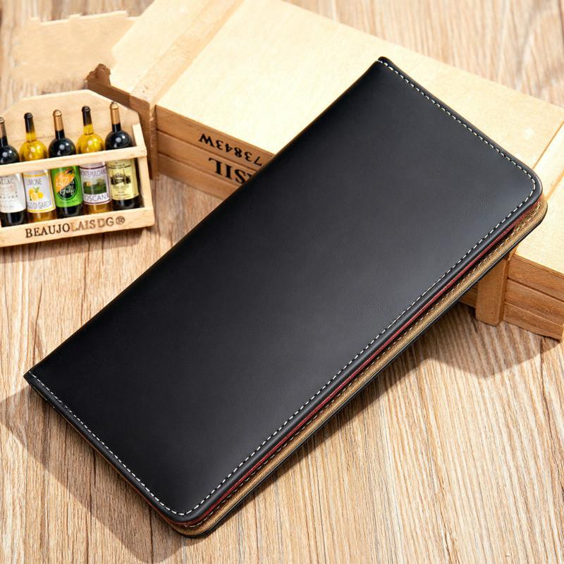 

2021 New Business Fashion Long Men's Wallet Genuine Leather Men Purse Multi-card Capacity Clutch Bag Retro Simple Male Wallets, Color random