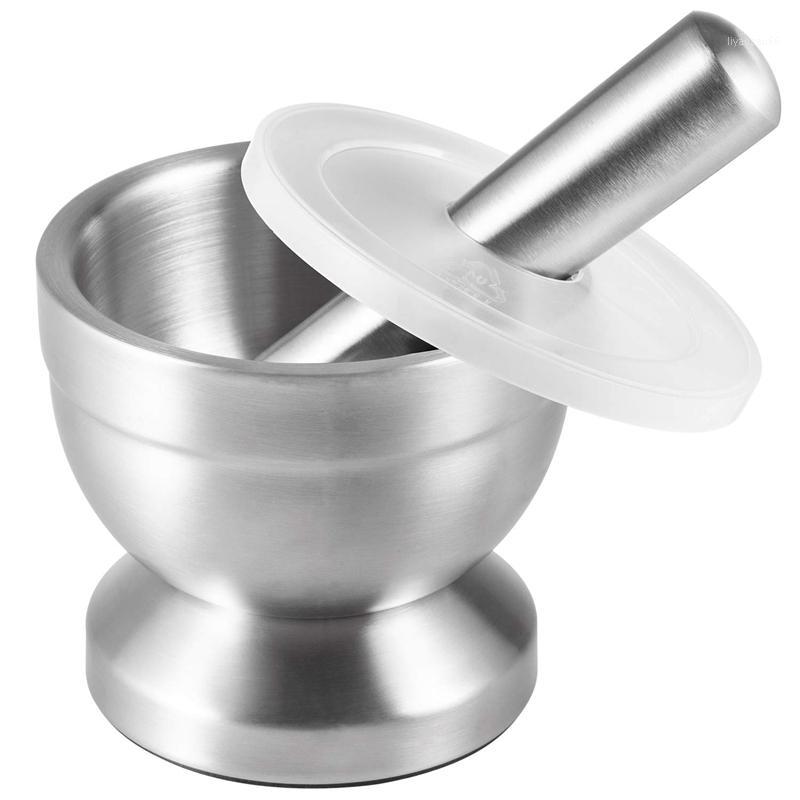 

Stainless Steel Mortar And Pestle, Spice Grinder, Pesto Grinder With Lid For Crushing Abrasive, With Non-Slip Base, Comfo1