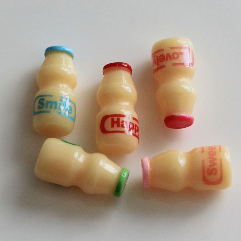 

10/50pcs Wholesale Resin Bottle Yogurt Miniature Milk Bottle Artificial Simulation DIY Home Resin Crafts