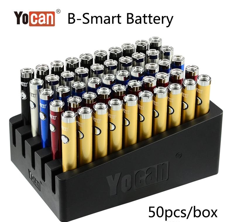 

Authentic Yocan B-Smart Vape Battery Pen 320mAh Slim Twist Preheat VV Bottom Adjustable Voltage E Cig 510 Battery with Display Stand