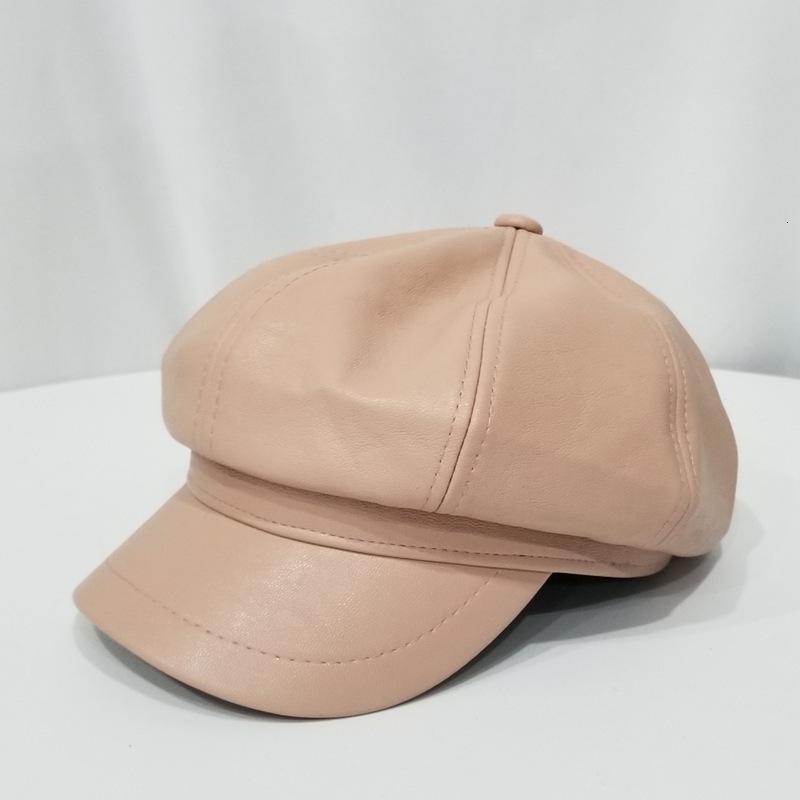 

Berets Casual Dome Bare Chapeu Feminino Boina 2021 Summer Quality Fashion Artist PU Women Beret Hat For Cap Female, Black