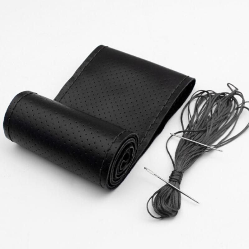 

Genuine Leather Car Steering Wheel Cover Universal For Saab 9-3 9-5 9000 93 900 95 aero 9 3 42250 42252 9-2x 9-4x 9-7x