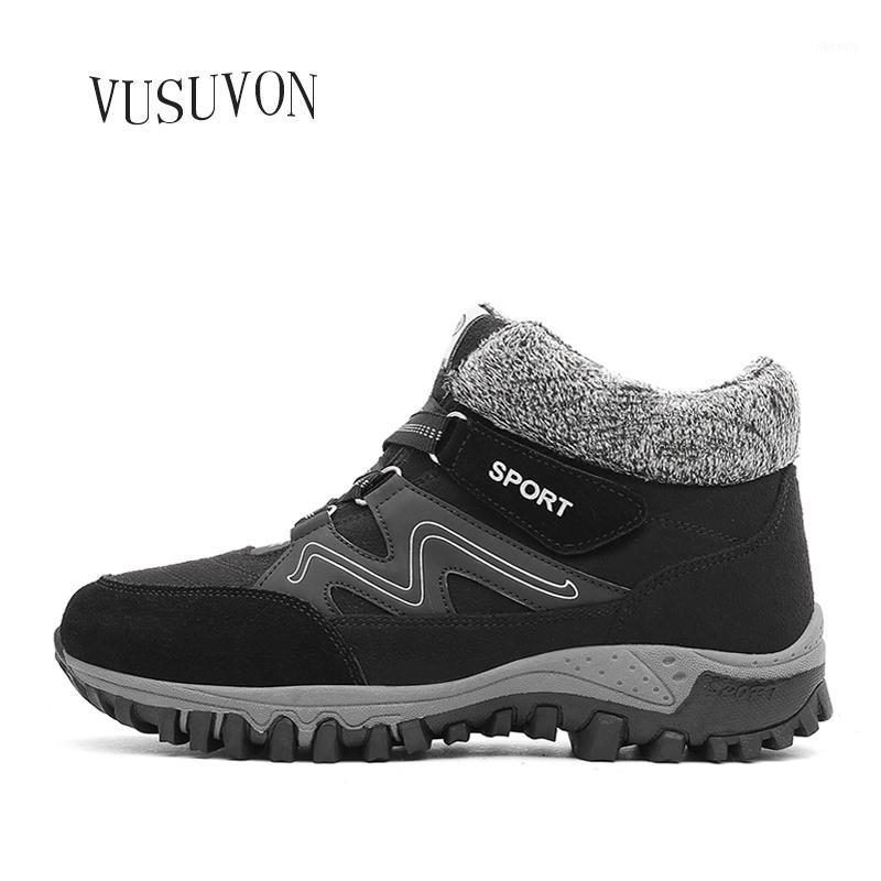 

2019 New Men Boots Winter Keep Warm Fur Ski Ankle Boot Male Snow Boots Man Anti-skid Rubber Hunting Work Shoes Homme1, Black