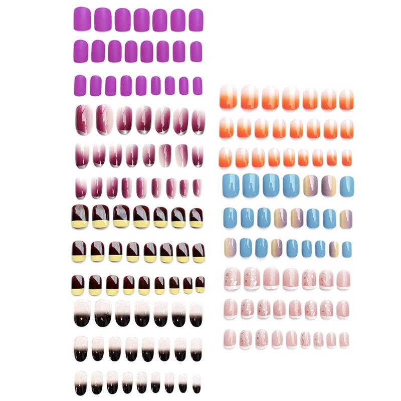 

Long/Short Wearable False Nails Coffin Colorful Full Cover Fake Nails Artificial Nail Art Salon for Women Girls Beauty, S99