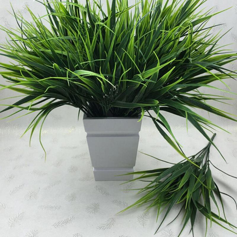 

7-fork Green Grass Artificial Plants For Plastic Flowers Household Store Dest Rustic Flower Decoration Clover Fake Plant