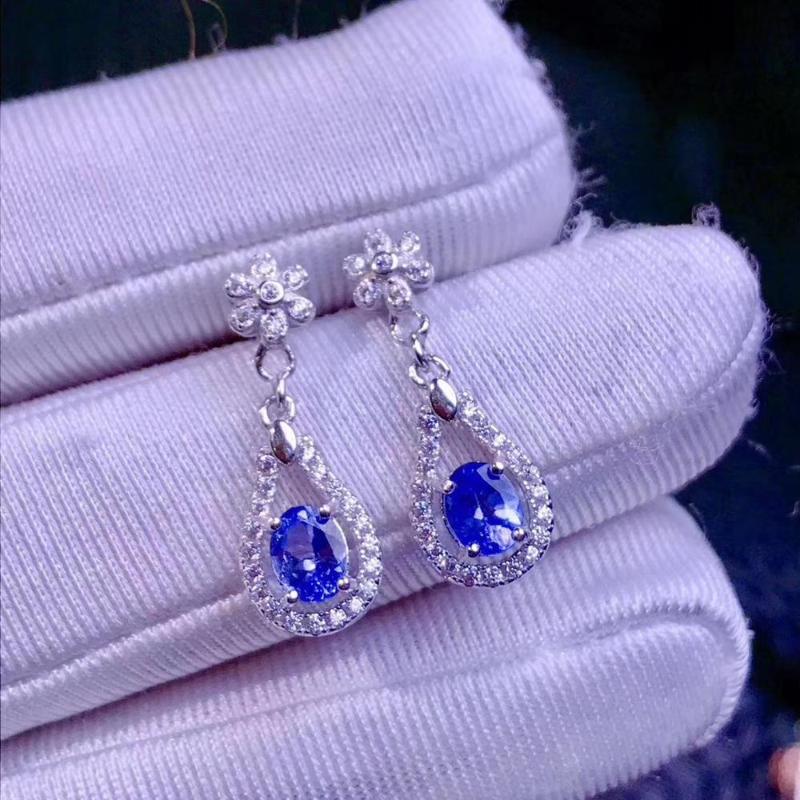 

100% Natural and real Tanzanite Earring 925 sterling silver Fine jewelry For the Party