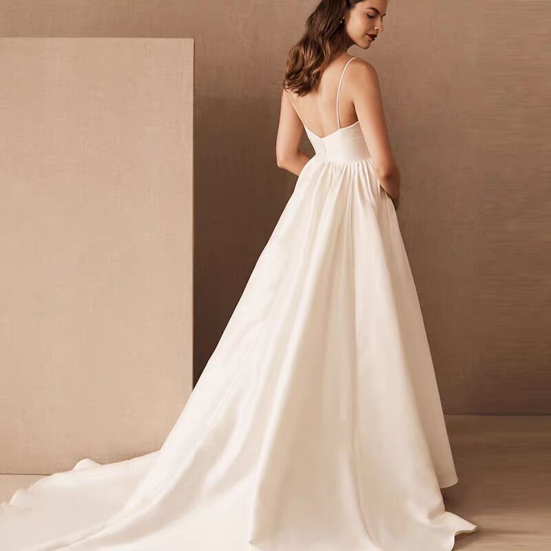 

2021 New Novia Dressed Bride Robe Mariee, 1087, 1087*bride to Be V-neck Cinettes Spaghetti Wedding Party 1SVN, Same as pictures